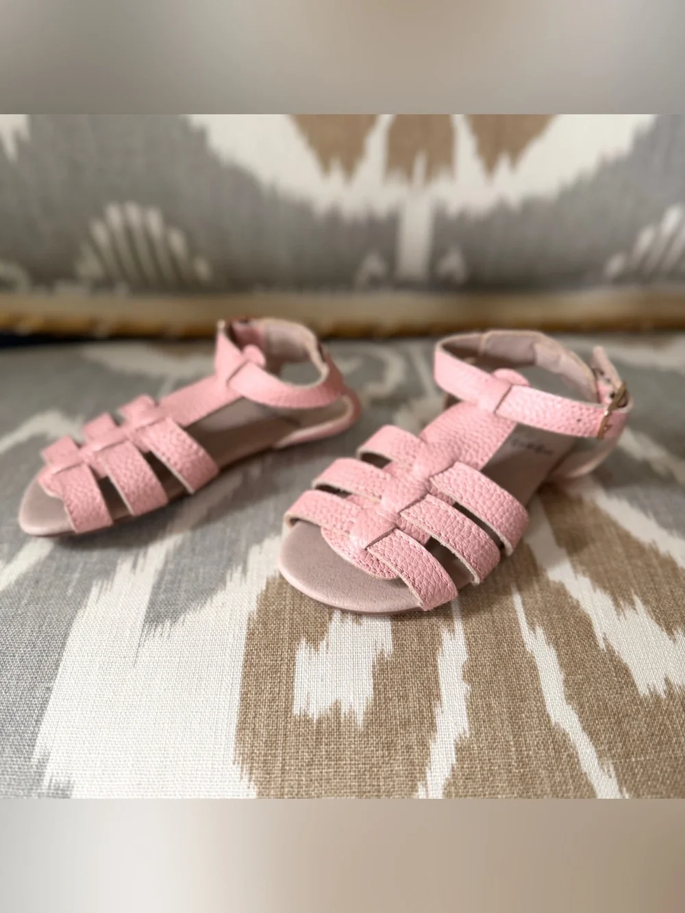 18-24M🩷 Monkey Feet Pink Leather Strappy Fisherman Toddler Sandals